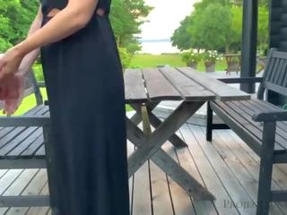 X rated film with stepdaughter before she leaves to school - morning outdoor quickie&comma; projectsexdiary